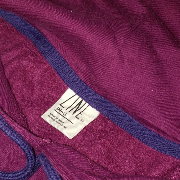 3/$20 Zine Colorblock Hoodie Purple Gray Size S - Picture 3 of 3
